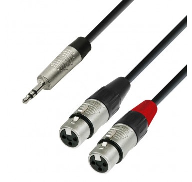 Adam Hall Audio Cable REAN 3.5 mm Jack stereo to 2 x XLR female 1.8 m