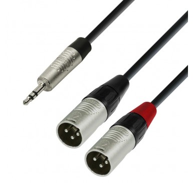 Adam Hall Audio Cable REAN 3.5 mm Jack stereo to 2 x XLR male 1.8 m