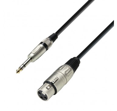 Adam Hall Cables 3 Star Series - Microphone Cable XLR female to 6.3 mm Jack stereo 1 m