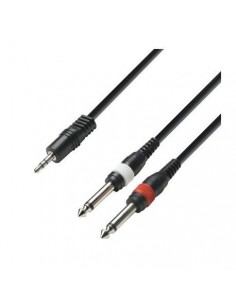 Adam Hall Cables 3 Star Series - Audio Cable 3.5 mm Jack stereo to 2 x 6.3 mm Jack mono 3 m