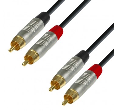 Adam Hall Cables K4 TCC 0600 - Audio Cable REAN 2 x RCA male to 2 x RCA male 6 m