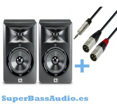 2 JBL LSR 305 + Cable 2 XLR Male To Mini Jack Stereo