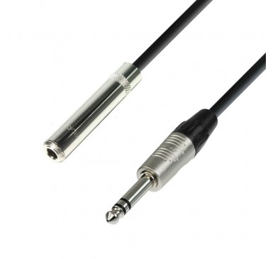 Adam Hall Cables K4BOV0300 - Cable de Extensión para Auriculares de Jack 6,3 mm estéreo a Jack 6,3 mm estéreo 3 m