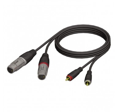Adam Hall Cables REF705/1.5-H - Cable de Audio de 2 XLR hembra a 2 RCA macho 1,5 m