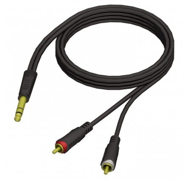 Adam Hall Cables ProCab Series REF 719 - Audio Cable 6.3 mm Jack stereo to 2 x RCA male 1.5 m