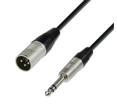 ADAM HALL CABLES 4 STAR SERIES - MICROPHONE CABLE XLR MALE TO 6.3 MM JACK STEREO 3 M