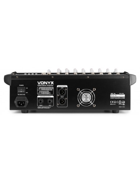 VONYX AM8A MEZCLADOR DE 8 CANALES CON AMPLIFICADOR DSP/BT/SD/USB/MP3