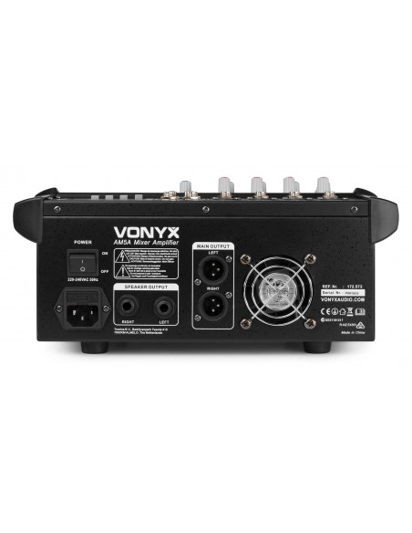 VONYX AM5A MEZCLADOR DE 5 CANALES CON AMPLIFICADOR DSP/BT/SD/USB/MP3