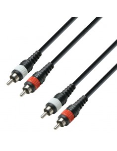 Cable de audio de 2 RCA macho a 2 RCA macho, 3 m