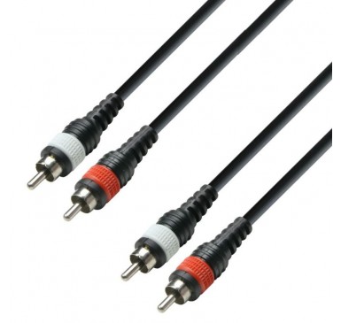 Cable de audio de 2 RCA macho a 2 RCA macho, 3 m